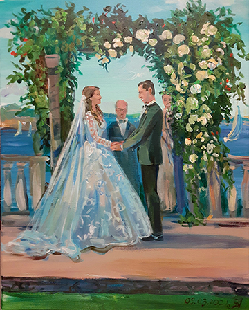 Wedding painting at Newport Beach House