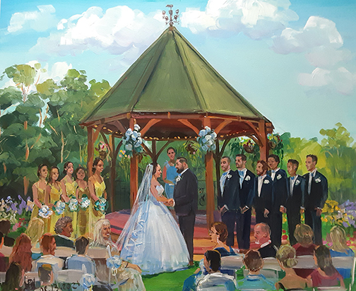 Wedding painting at Zorvino Vineyards, Sandown, NH 03873