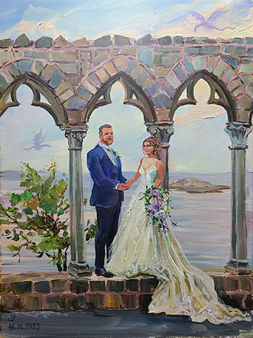 Wedding painting at Hammond castle museum