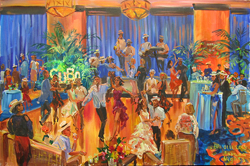 lLve event painting of  Havana  dance night