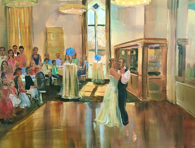 Wedding painting at Lowell Memorial Auditorium