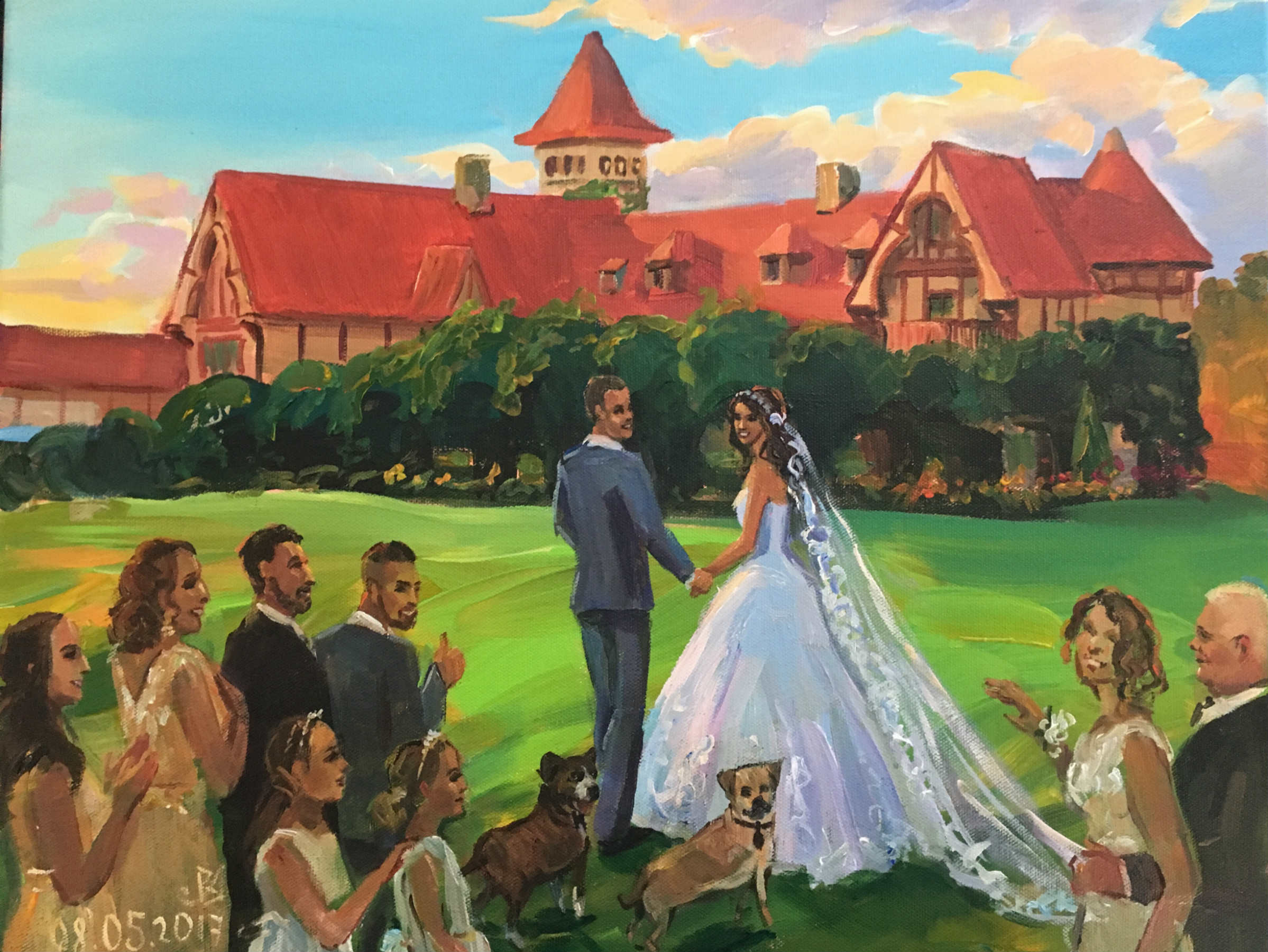 Wedding painting at Saint clements castle