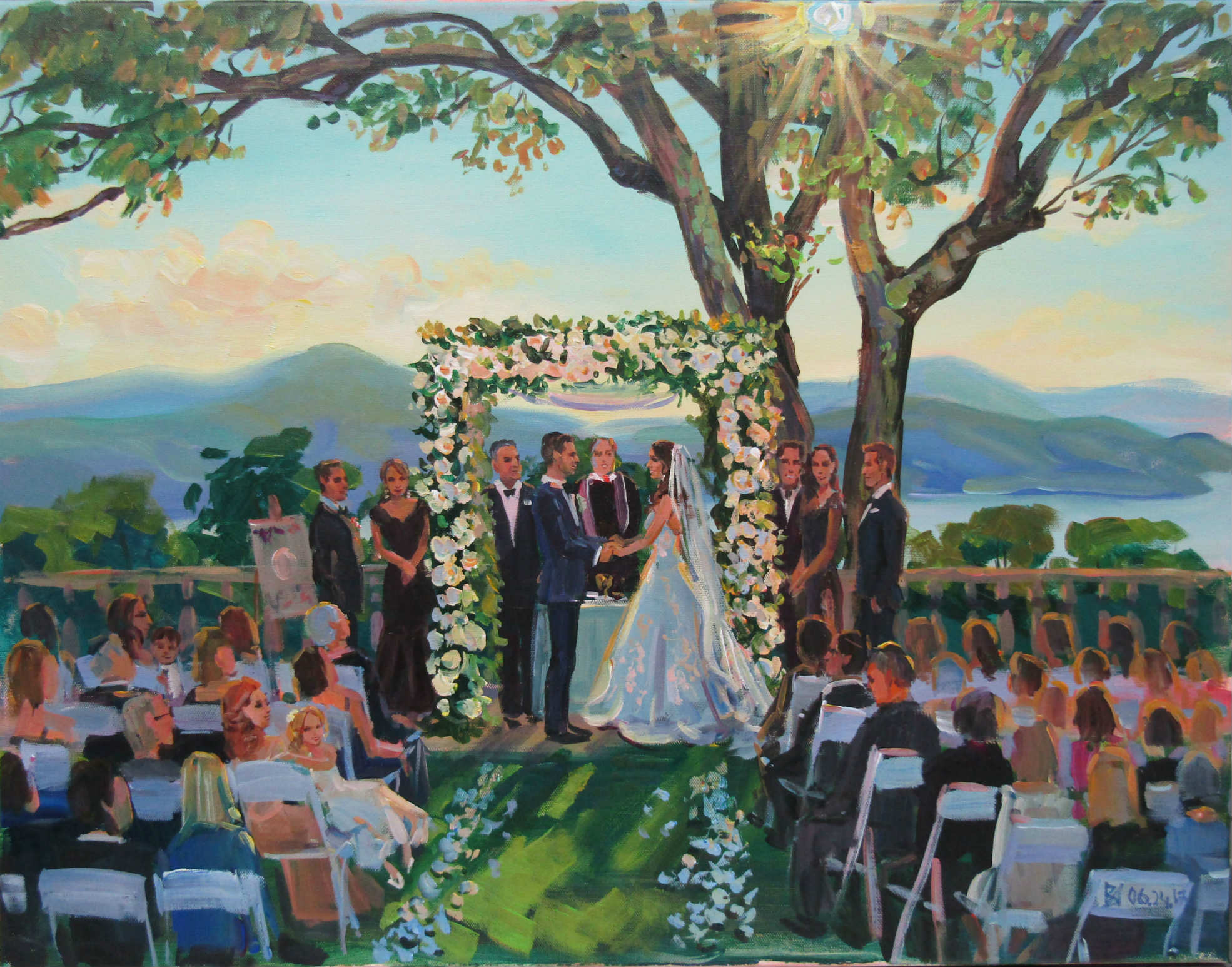 Wedding painting ar at Sleepy Hollow country club, Scarborough, NY 10510