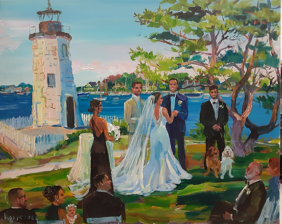 Wedding painting ceremony at Light-house