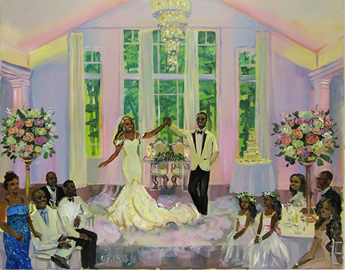 Wedding painting at Lakeview pavilion